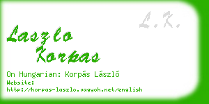 laszlo korpas business card