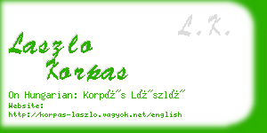 laszlo korpas business card